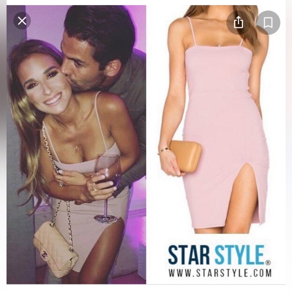 Donna Mizani pink mauve dress stretch mini dress